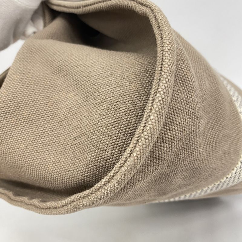 Hermes Tote Bag Cannes MM Canvas Brown Silver Hardware Ladies