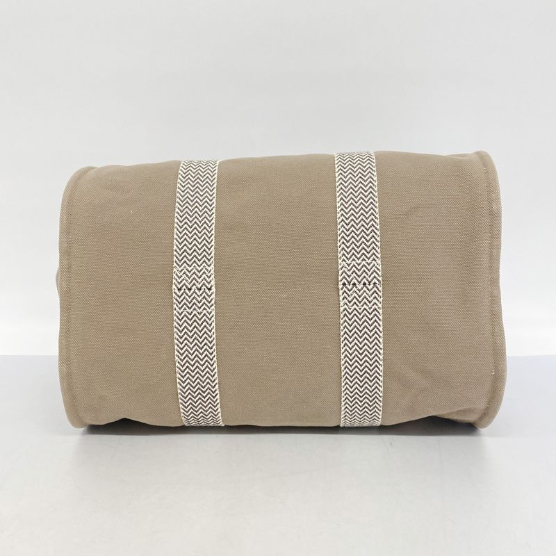 Hermes Tote Bag Cannes MM Canvas Brown Silver Hardware Ladies