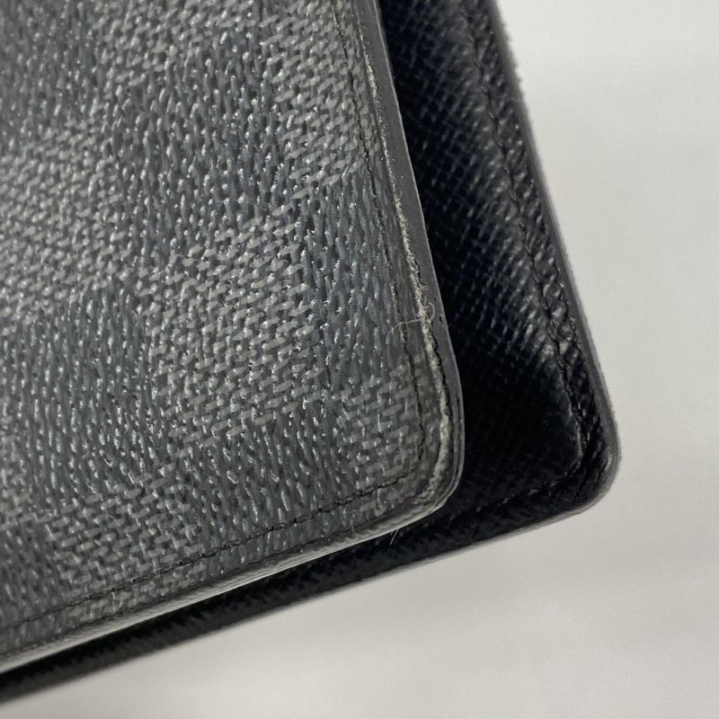 Louis Vuitton Long Wallet Damier Graphite Portefeuille Brother N62665 Black