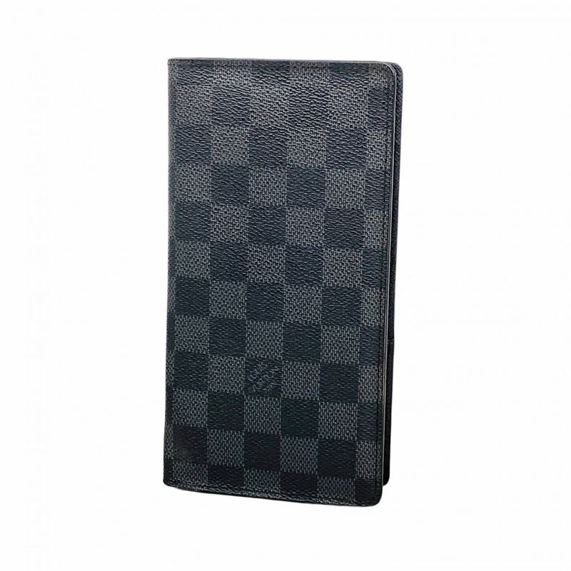 Louis Vuitton Long Wallet Damier Graphite Portefeuille Brother N62665 Black