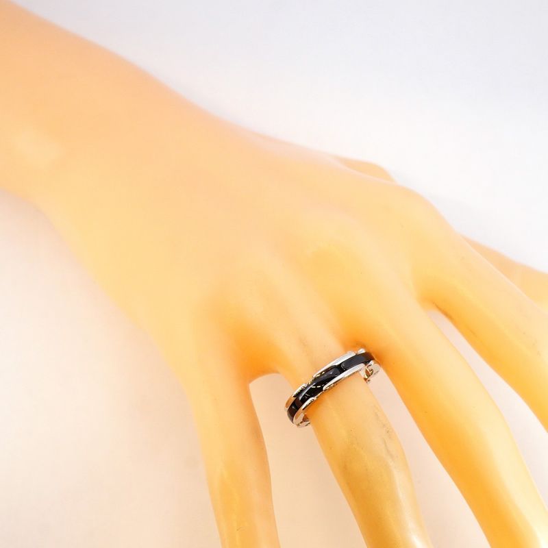 Chanel Ring Ultra Collection 18k White Gold White Gold Ceramic Black #54 Ladies