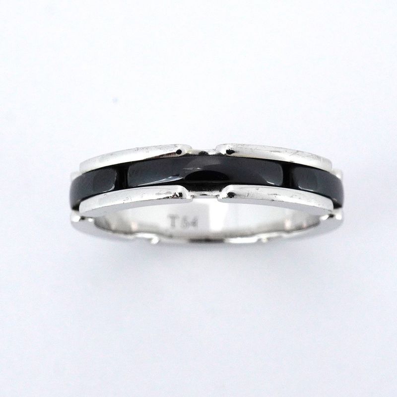 Chanel Ring Ultra Collection 18k White Gold White Gold Ceramic Black #54 Ladies