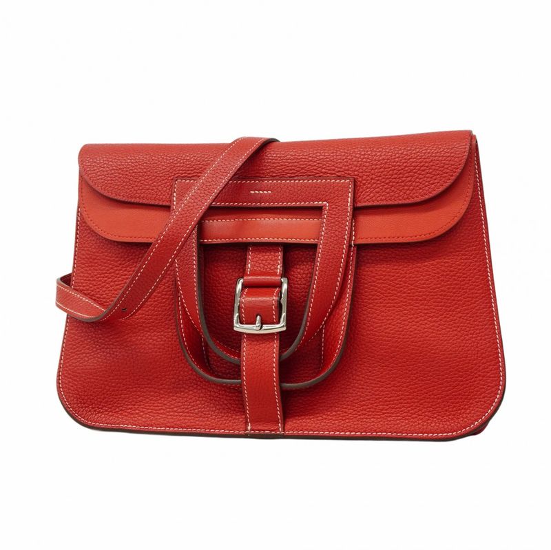 Hermes Handbag Alzan 31 Taurillon Clemence Rouge Kazak Silver Hardware C