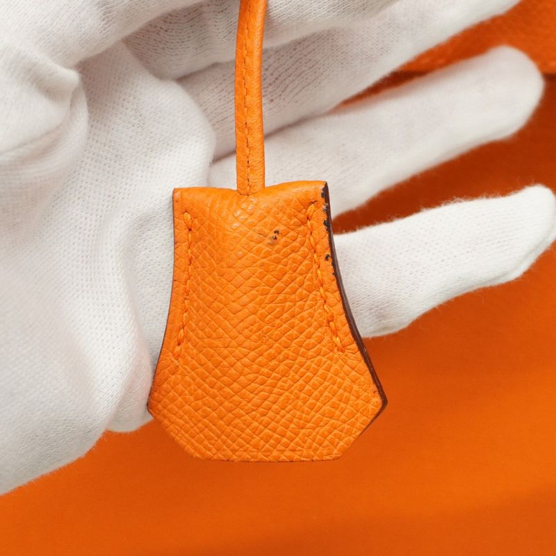 Hermes Briefcase Kelly Depeche 38 Vaux Epson Orange Silver Hardware J Engraved