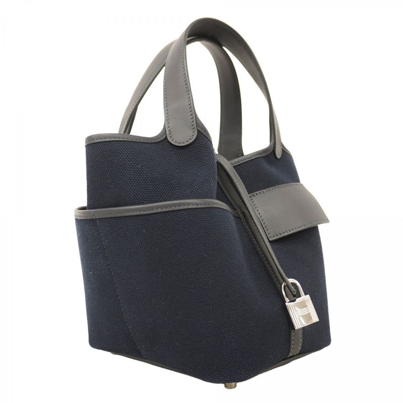 Hermes Handbag Picotan Lock Cargo PM Swift Toilego Elan Blue Marine Cavan