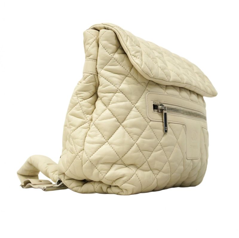 Chanel Rucksack/daypack Coco Cocoon Leather Ivory Silver Hardware Women's