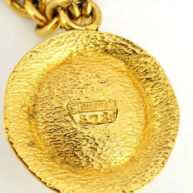 Chanel Necklace Vintage Chanel Logo GP Plating Fake Pearl Gold Ladies