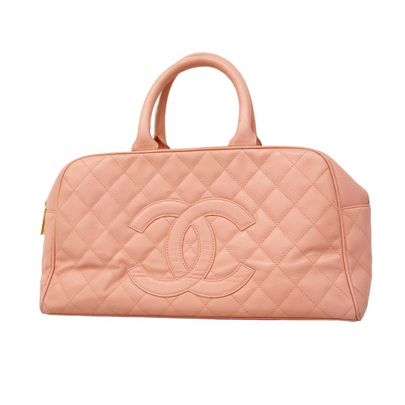 Chanel Handbag Matelasse Caviar Skin Pink Gold Hardware Women's