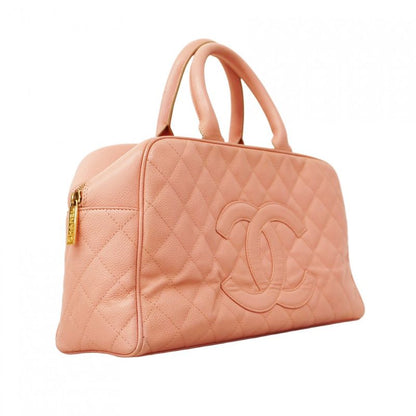 Chanel Handbag Matelasse Caviar Skin Pink Gold Hardware Women's