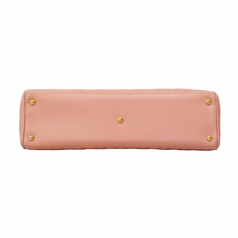 Chanel Handbag Matelasse Caviar Skin Pink Gold Hardware Women's