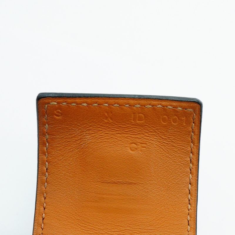 Hermes Bangle Corriedo Chien GP Plated Leather Gold Black Cles Dies