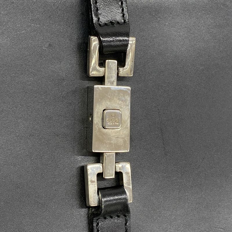 Gucci Handbag Jackie 002 1068 Leather Black Silver Hardware Ladies