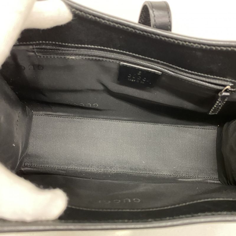 Gucci Handbag Jackie 002 1068 Leather Black Silver Hardware Ladies