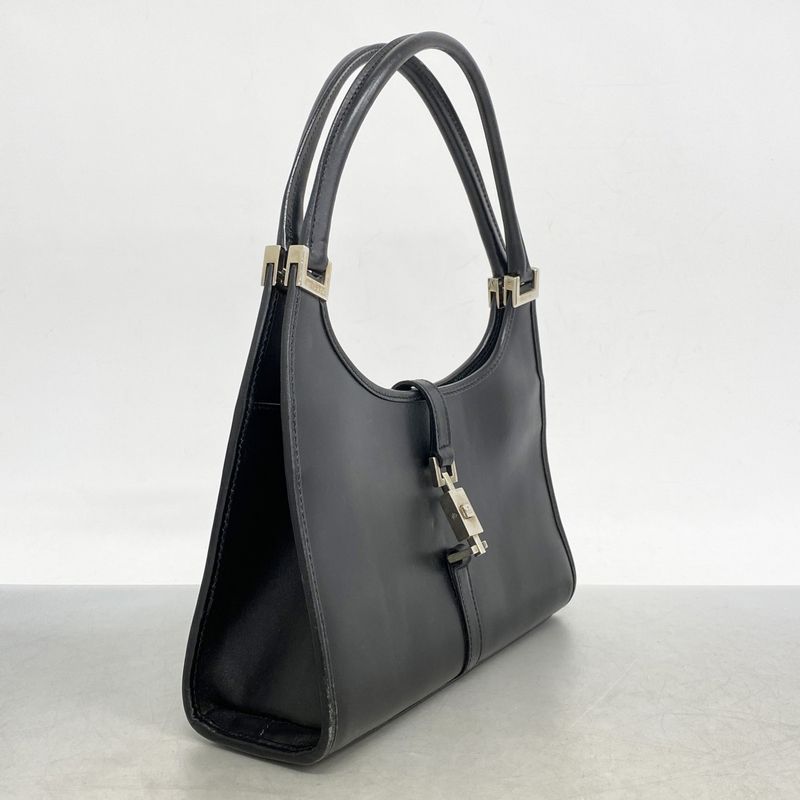 Gucci Handbag Jackie 002 1068 Leather Black Silver Hardware Ladies