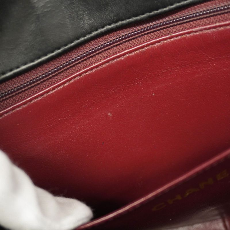 Chanel Shoulder Bag Matelasse Diana Lambskin Black Gold Hardware Women's