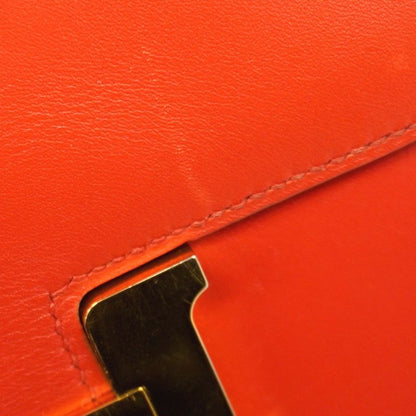 Hermes Shoulder Bag Constance 18 Box Calf Rouge Tomato Gold Hardware a Engraved