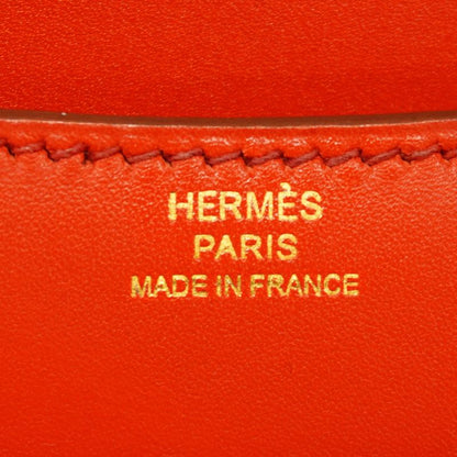 Hermes Shoulder Bag Constance 18 Box Calf Rouge Tomato Gold Hardware a Engraved