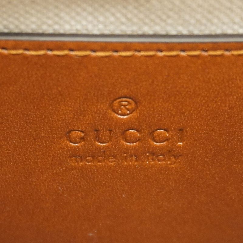 Gucci Handbag Bamboo Diana Crystal 707449 Canvas Leather Brown Beige Gold