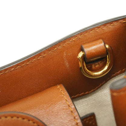 Gucci Handbag Bamboo Diana Crystal 707449 Canvas Leather Brown Beige Gold