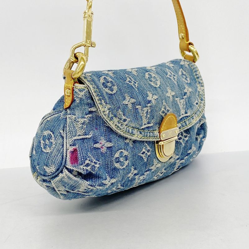 Louis Vuitton Handbag Monogram Denim Mini Pleaty M95050 Blue Ladies