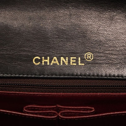 Chanel Shoulder Bag Matelasse Lambskin Black Gold Hardware Women
