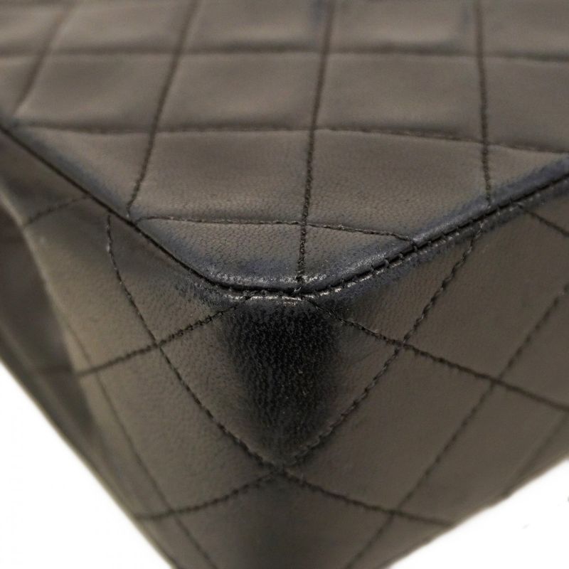 Chanel Shoulder Bag Matelasse Lambskin Black Gold Hardware Women