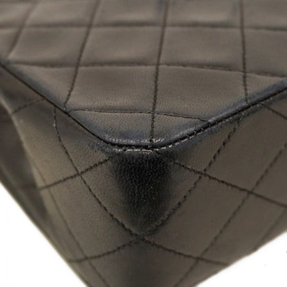 Chanel Shoulder Bag Matelasse Lambskin Black Gold Hardware Women