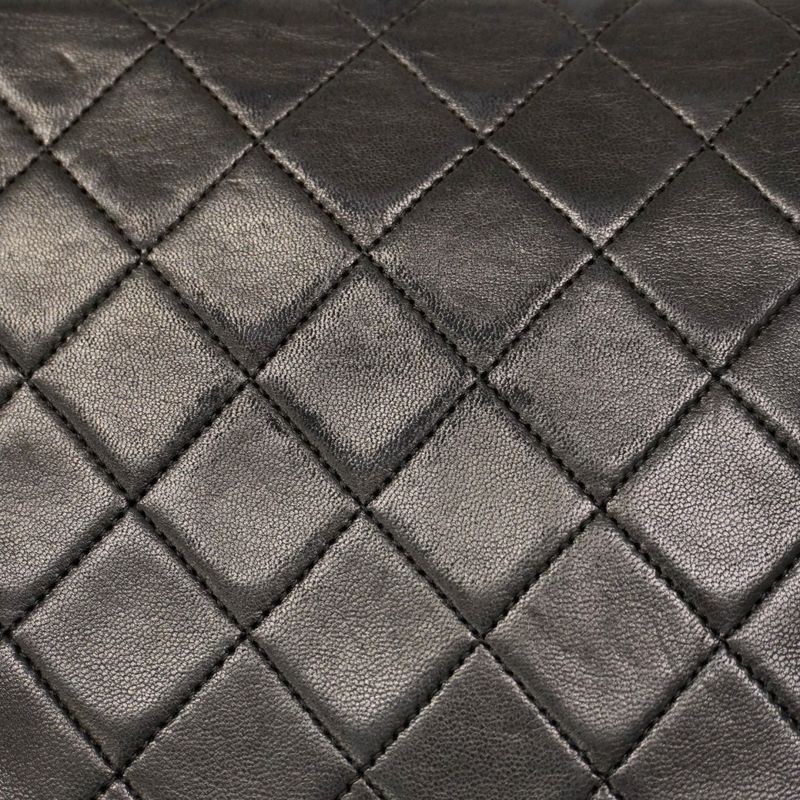 Chanel Shoulder Bag Matelasse Lambskin Black Gold Hardware Women