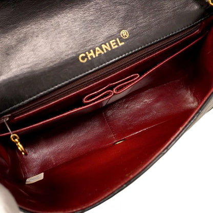 Chanel Shoulder Bag Matelasse Lambskin Black Gold Hardware Women