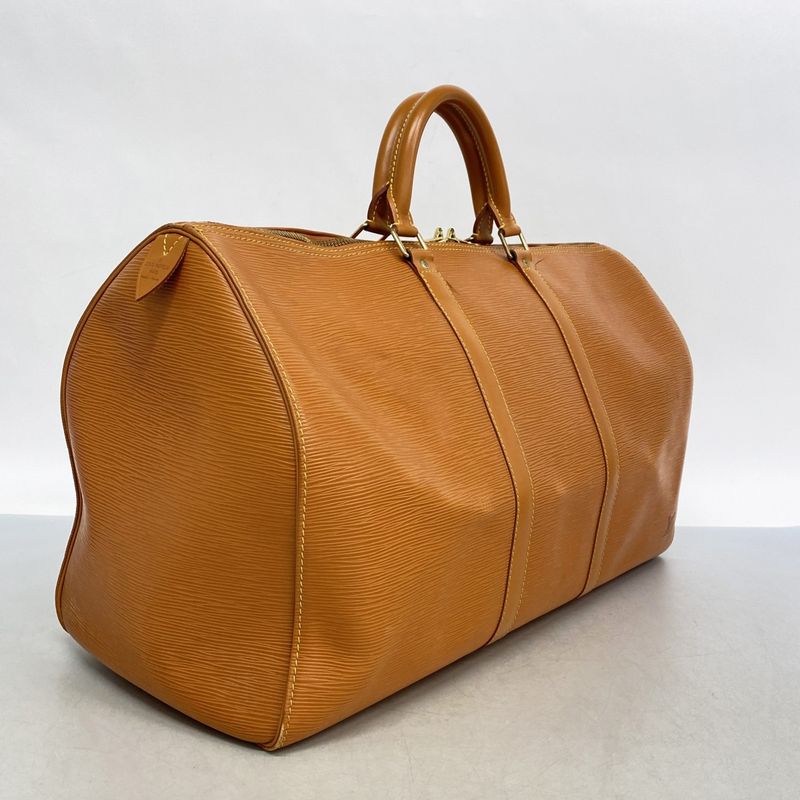 Louis Vuitton Boston Bag Epi Keepall 50 M42968 Zipang Gold Men Women Unisex