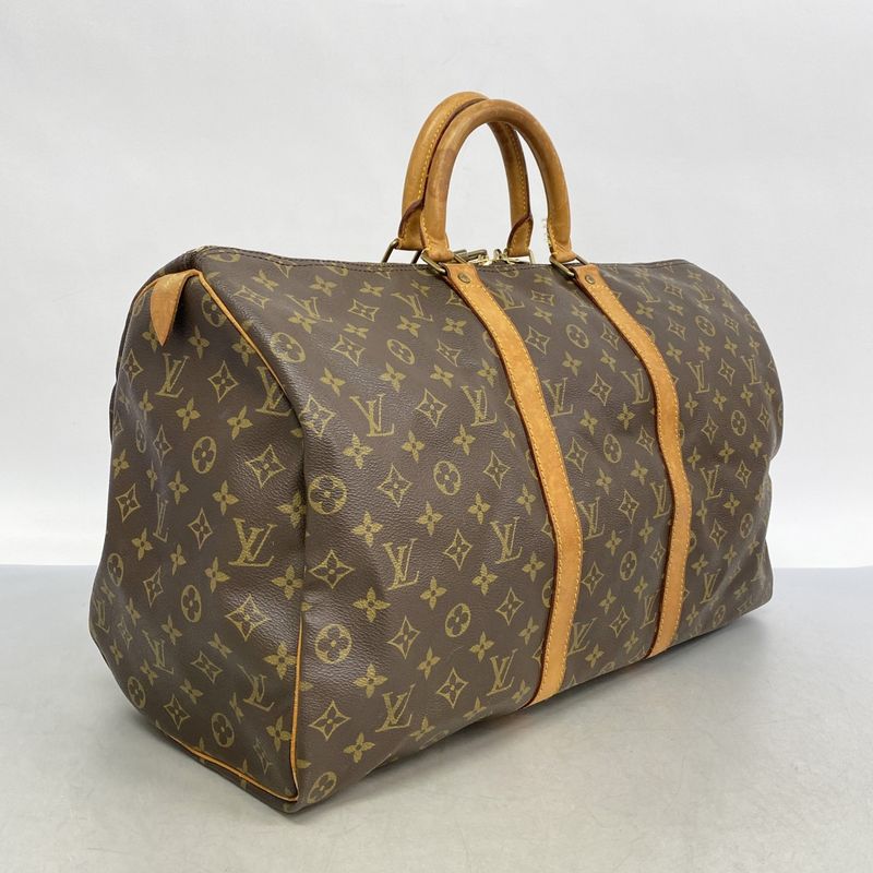 Louis Vuitton Boston Bag Monogram Keepall 50 M41426 Brown Men Women Unisex
