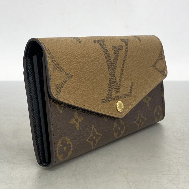 Louis Vuitton Long Wallet Monogram Reverse Portefeuille Sarah M80726 Brown