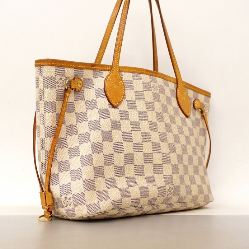 Louis Vuitton Tote Bag Damier Azure Neverfull PM N51110 White Ladies