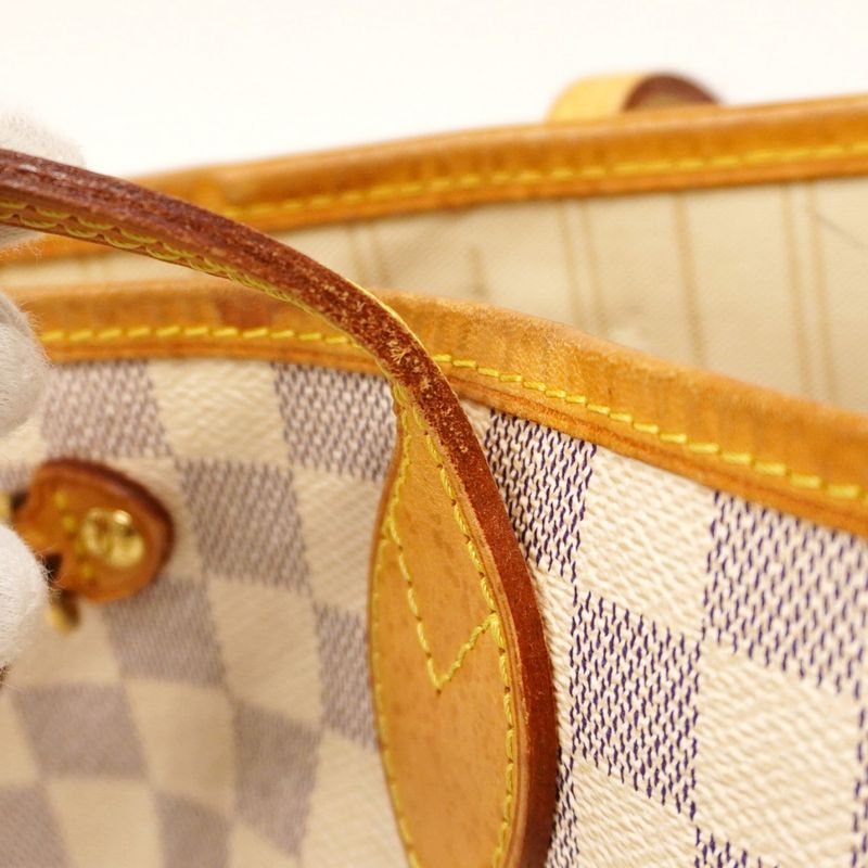 Louis Vuitton Tote Bag Damier Azure Neverfull PM N51110 White Ladies