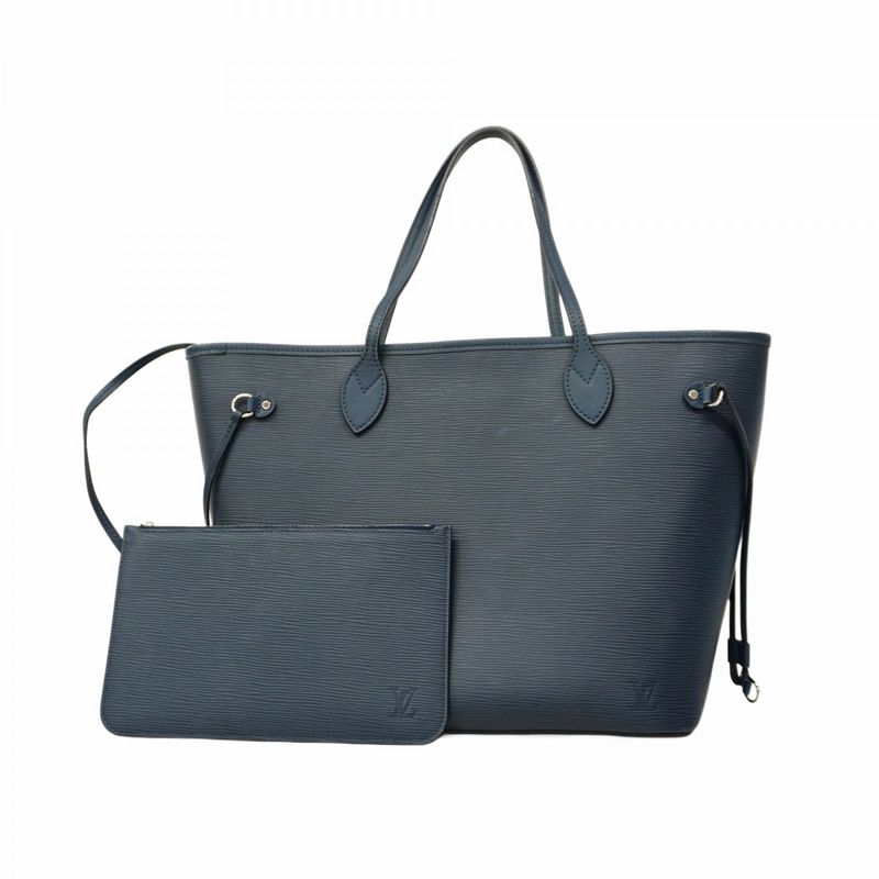 Louis Vuitton Tote Bag Epi Neverfull MM M40885 Andigo Blue Ladies