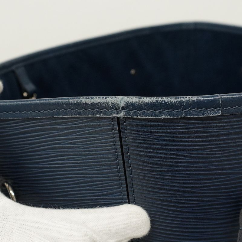 Louis Vuitton Tote Bag Epi Neverfull MM M40885 Andigo Blue Ladies