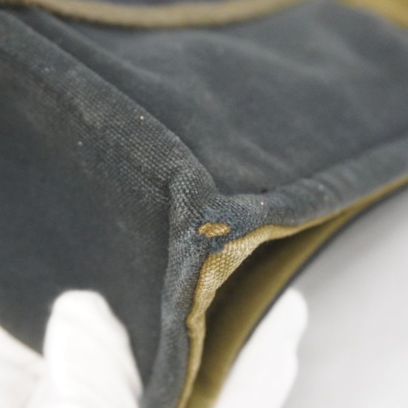 Hermes Handbag Fourre Tout PM Canvas Khaki Black Silver Hardware Ladies