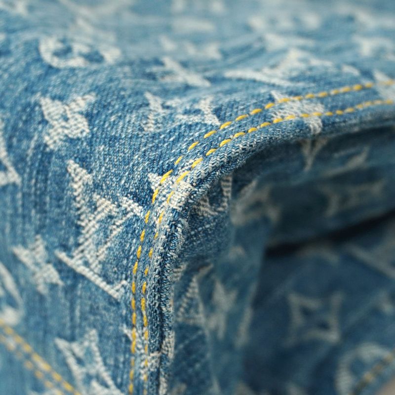 Louis Vuitton Handbag Monogram Denim LV Remix On The Go MM M46871 Blue 2way Bag