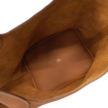 Hermes Handbag Picotan Lock MM Taurillon Clemence Gold Silver Hardware