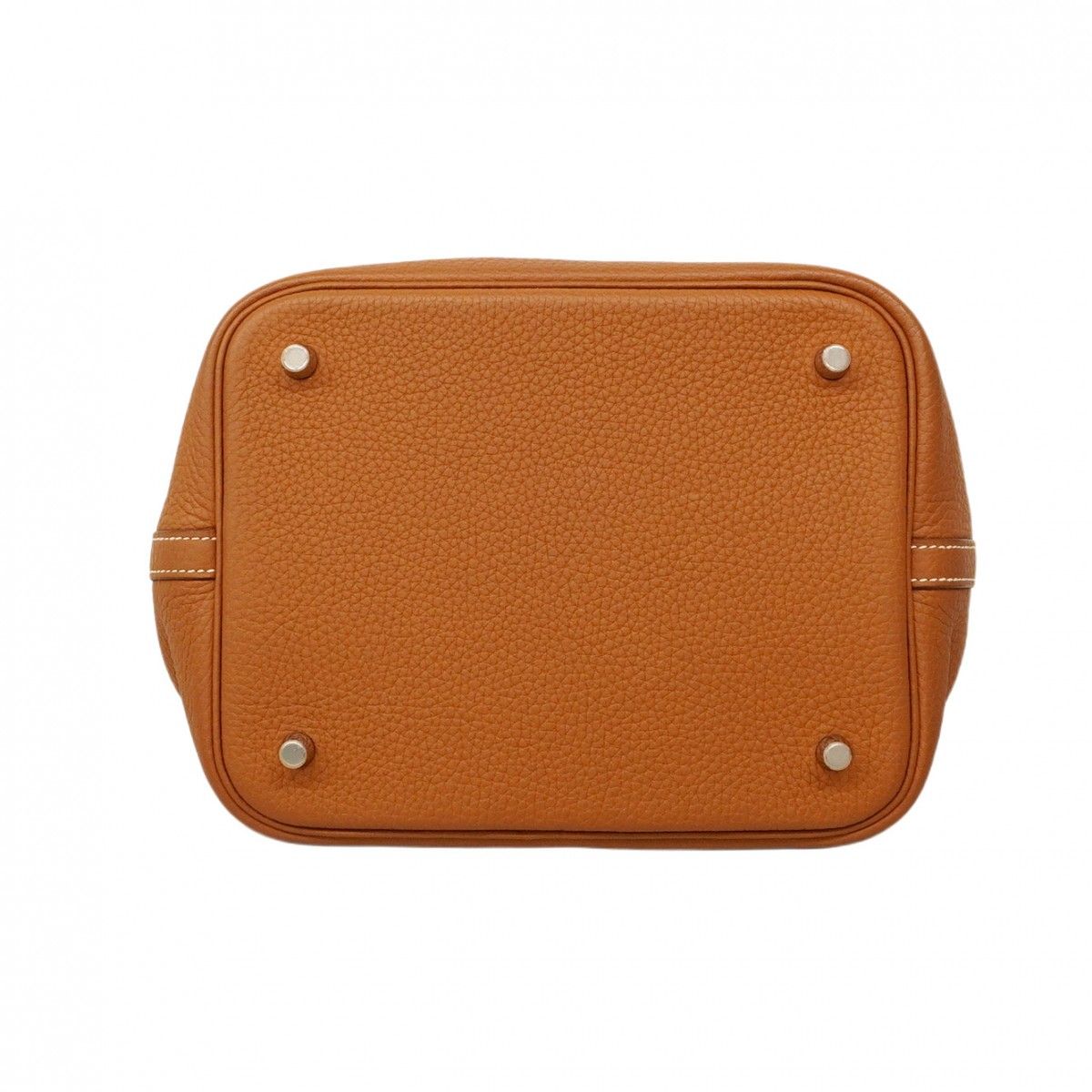 Hermes Handbag Picotan Lock MM Taurillon Clemence Gold Silver Hardware