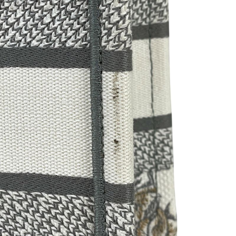 Christian Dior Book Tote Large Embroidered Tote Bag Canvas White Multicolor