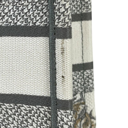 Christian Dior Book Tote Large Embroidered Tote Bag Canvas White Multicolor