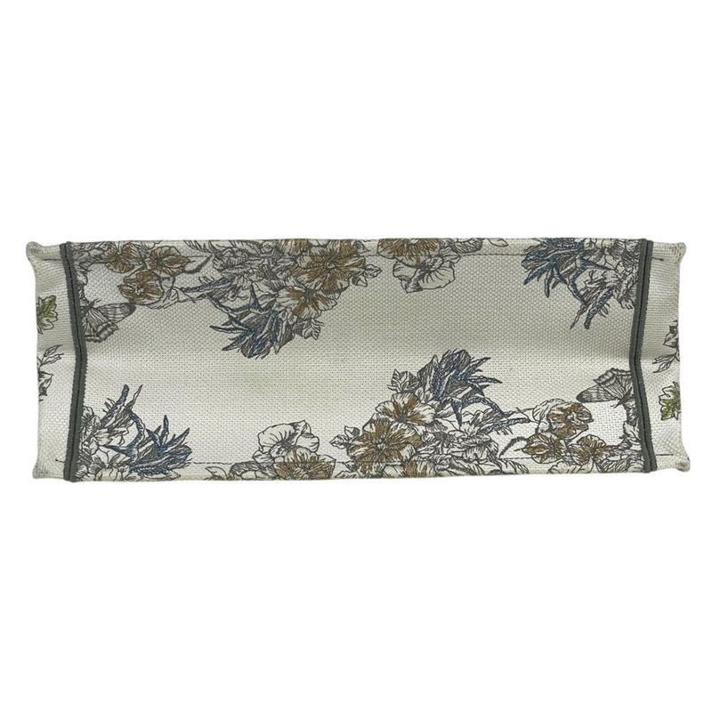 Christian Dior Book Tote Large Embroidered Tote Bag Canvas White Multicolor
