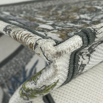 Christian Dior Book Tote Large Embroidered Tote Bag Canvas White Multicolor