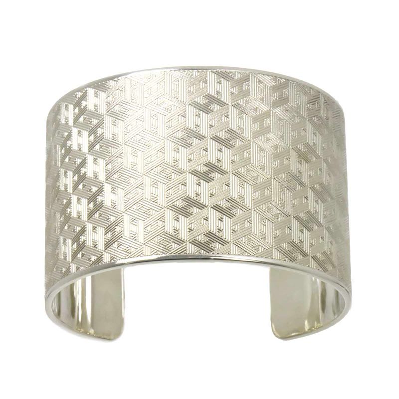 Hermes H Logo 16 cm Bangle Bracelet Silver SV 925