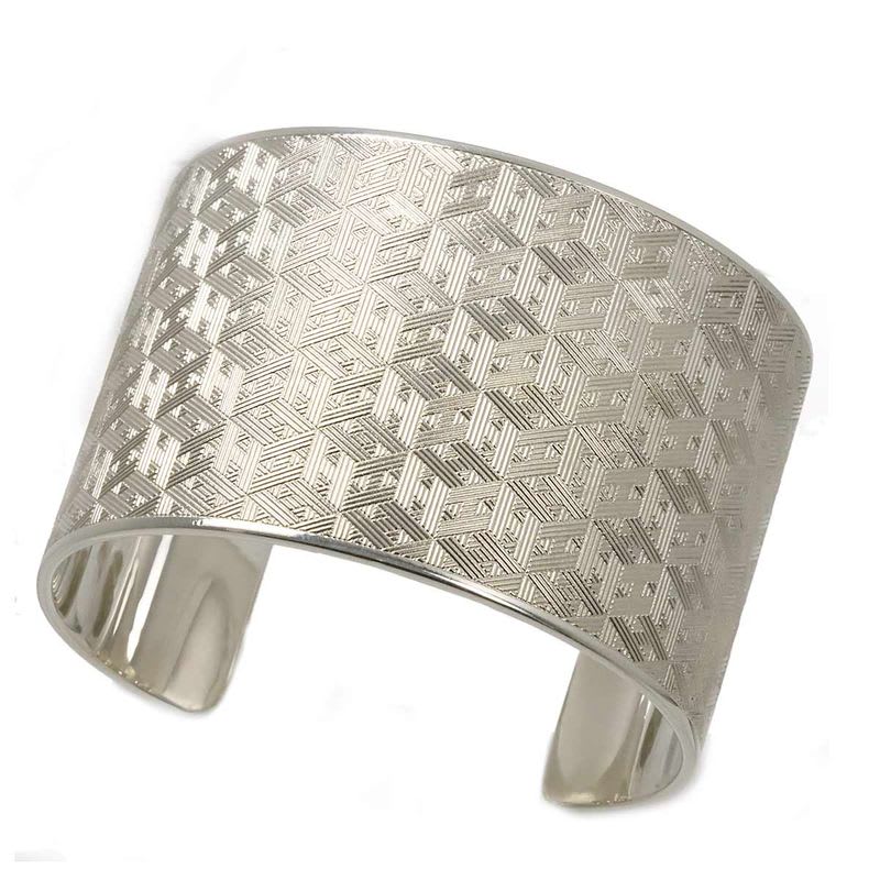 Hermes H Logo 16 cm Bangle Bracelet Silver SV 925