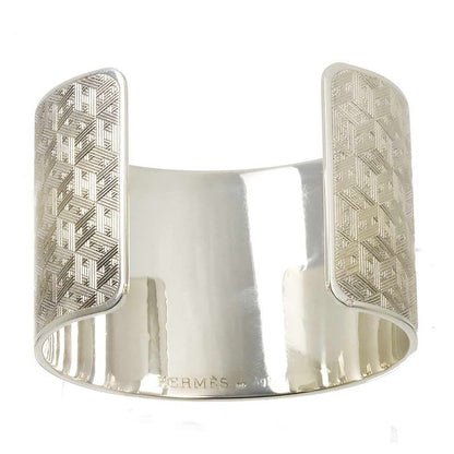 Hermes H Logo 16 cm Bangle Bracelet Silver SV 925