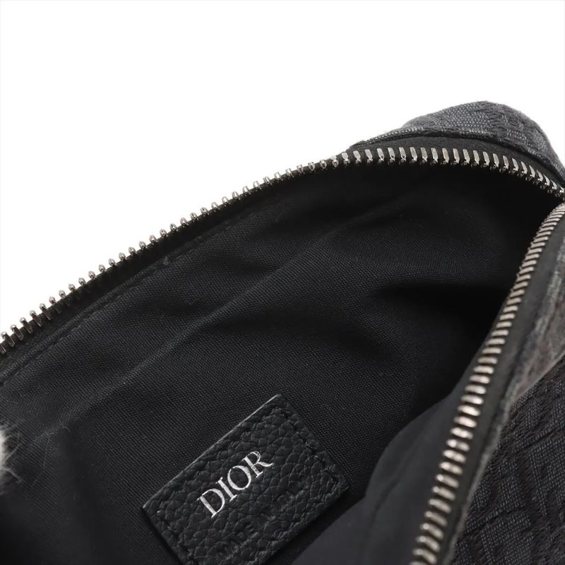Christian Dior Oblique Shoulder Bag Crossbody Messenger Commuting Black Men's