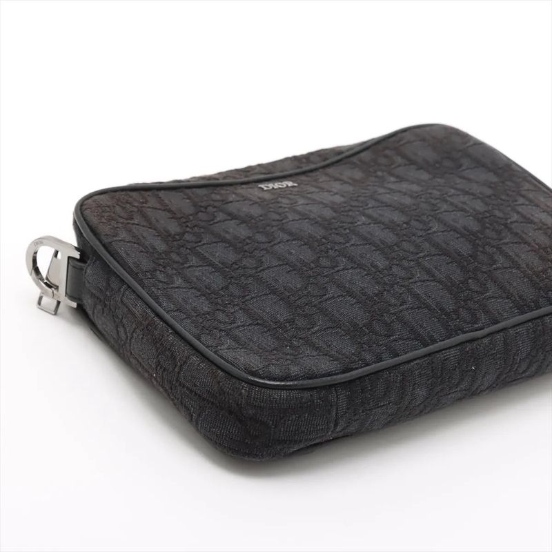 Christian Dior Oblique Shoulder Bag Crossbody Messenger Commuting Black Men's