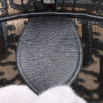 Christian Dior Trotter Mini Boston Leather Canvas Handbag Tote Genuine Leather